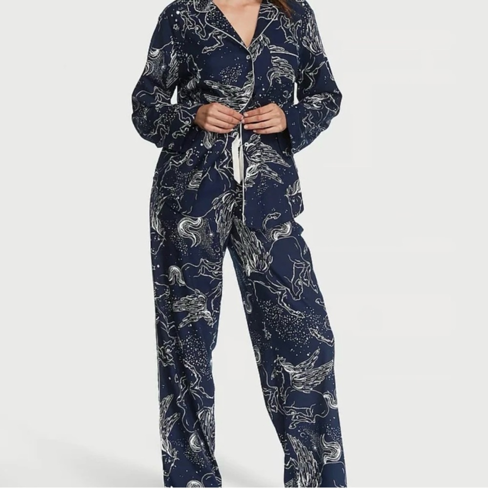 Victoria's Secret Midnight Blue flannel PJs